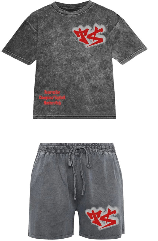 Acid wash Short set